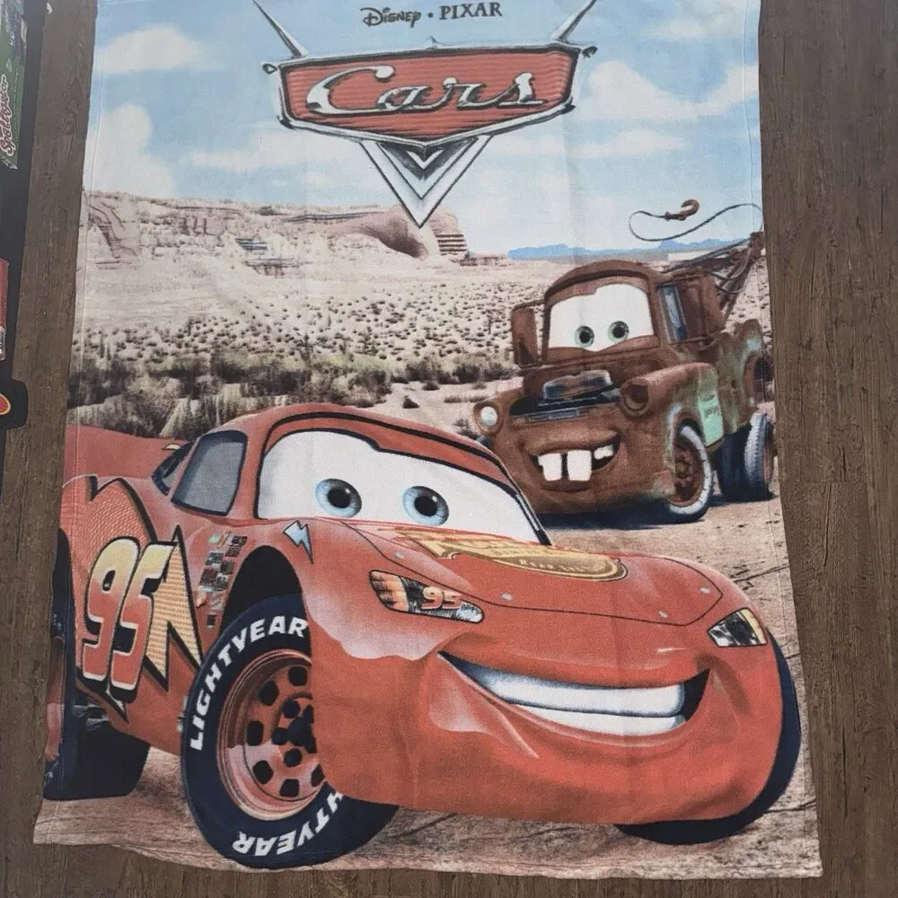 Disney Pixas Cars Lightning  McQueen Tow Mater Kids Baby Blanket